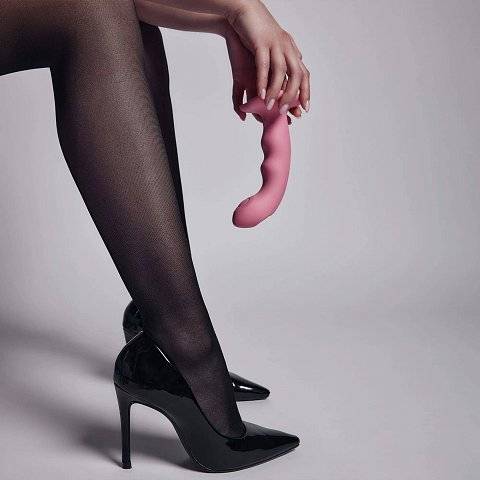 Розовая насадка-стимулятор Strap-On-Me Tapping Dildo Wave