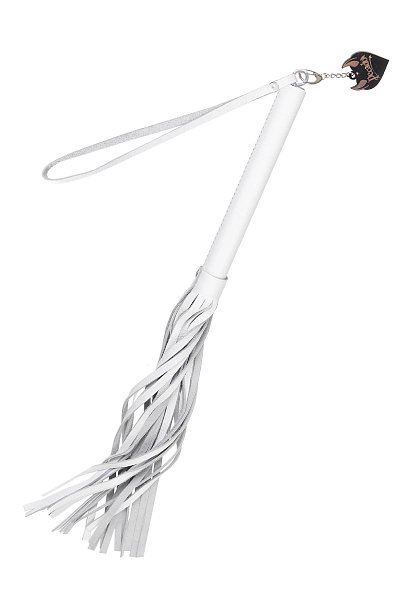 Белая кожаная плеть - 50 см.