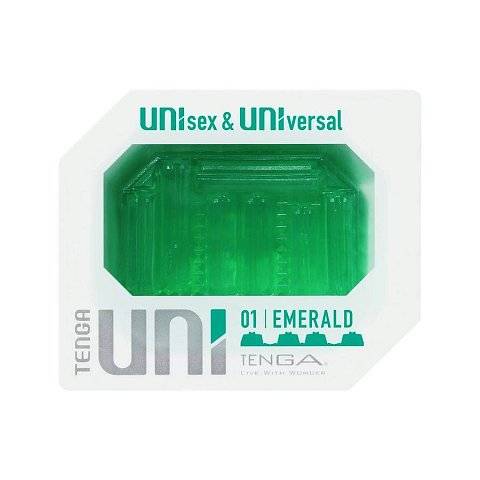 Зеленый мастурбатор-стимулятор Tenga Uni Emerald