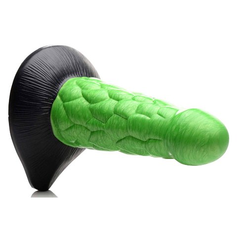 Зеленый фантазийный фаллоимитатор Reptile Thick Scaly Silicone Dildo - 19,1 см.