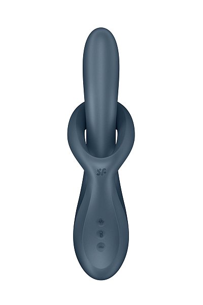 Серый вибратор-ротатор с функцией нагрева Heat Flex 4 - 23 см.