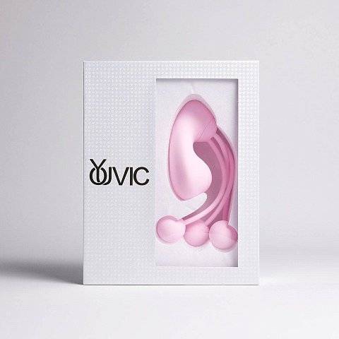 Розовый вакуумный стимулятор клитора с вагинальными виброшариками