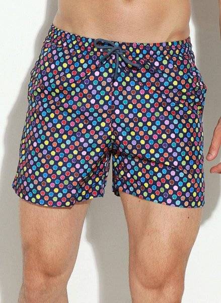 Мужские пляжные шорты с принтом в виде цветных яблок