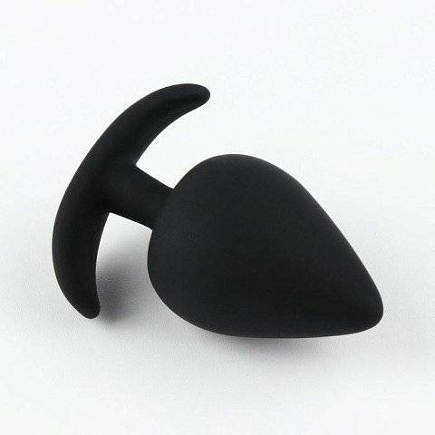 Черная силиконовая анальная пробка Soft-touch - 5,3 см.