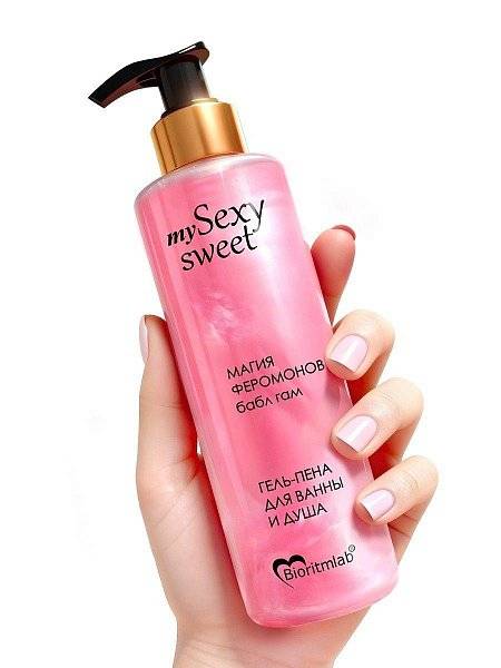 Гель-пена для ванны и душа Sexy Sweet с феромонами и ароматом бабл-гам - 200 мл.