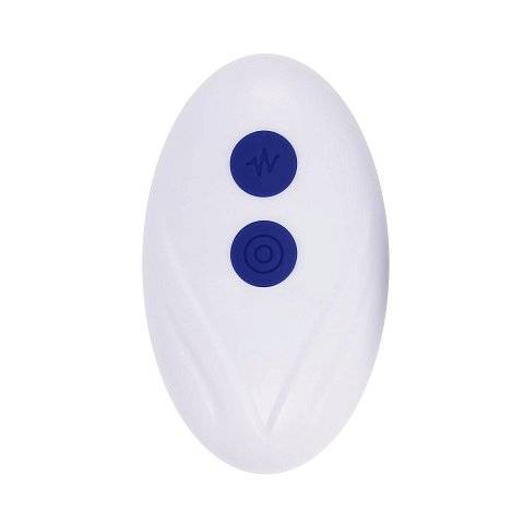 Синее эрекционное виброкольцо с клиторальной подушечкой и пультом ДУ Adjustable Fun Ring