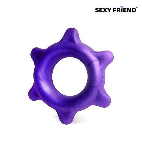 Фиолетовое эрекционное кольцо с шипиками