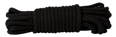 Чёрная хлопковая веревка для связывания Bondage Rope 33 Feet - 10 м.