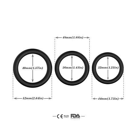 Набор из 3 черных эрекционных колец Stay Hard