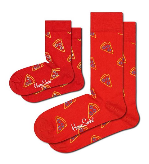 Подарочный набор из 2 пар носков Happy socks 2-Pack Pizza Socks Gift Set