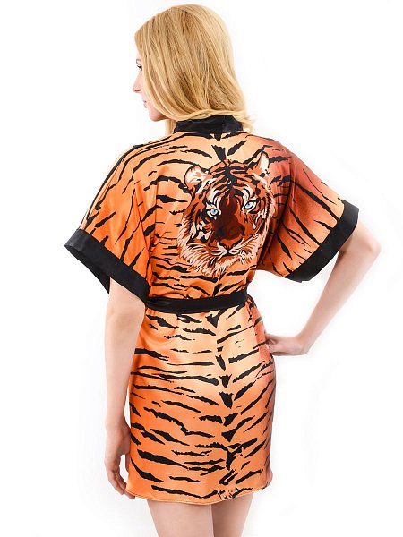Оригинальный халат-кимоно тигровой расцветки