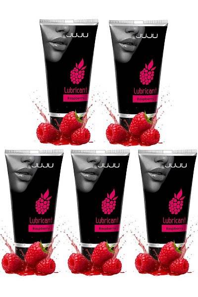 Набор из 5 съедобных лубрикантов JUJU со вкусом малины