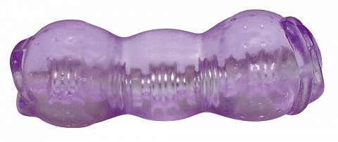 Двусторонний фиолетовый мастурбатор - вагина и ротик