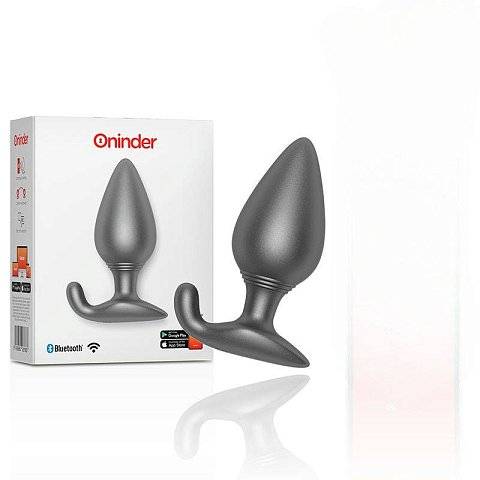 Черная анальная пробка с управлением через приложение