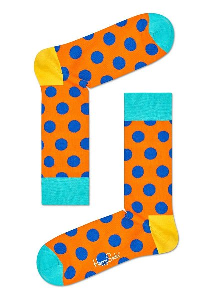 Оранжевые носки унисекс Big Dot Sock в горох