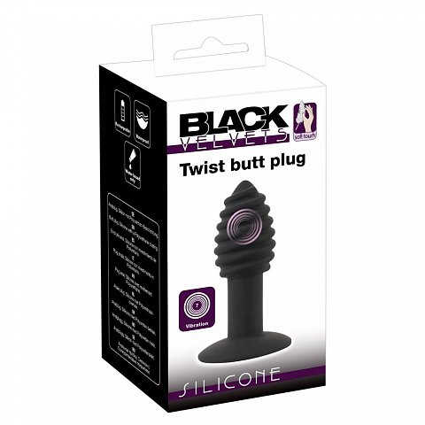 Черная анальная вибропробка Twist Butt Plug - 10,7 см.