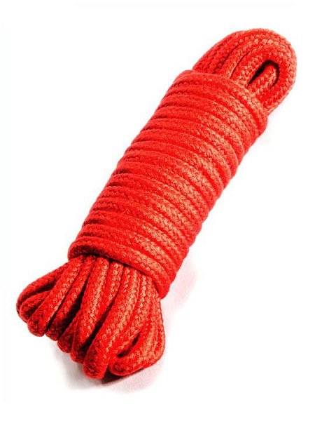 Красная верёвка для бондажа и декоративной вязки - 10 м.