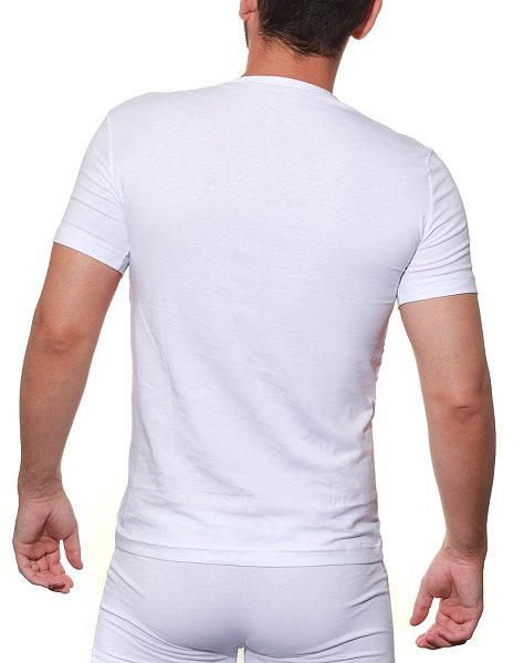 Мужская хлопковая футболка с V-образным вырезом горловины