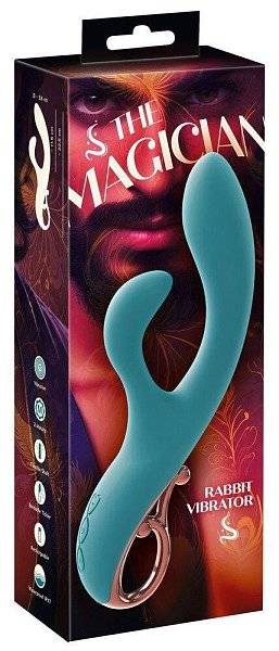 Бирюзовый вибратор-кролик The Magician Rabbit Vibrator - 22,5 см.