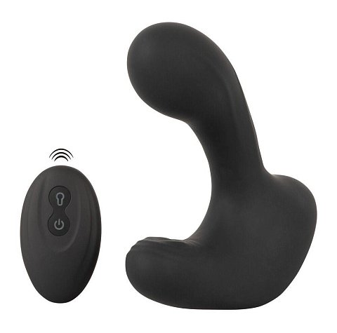 Черная анальная вибропробка с функцией расширения RC Butt Plug with 3 functions
