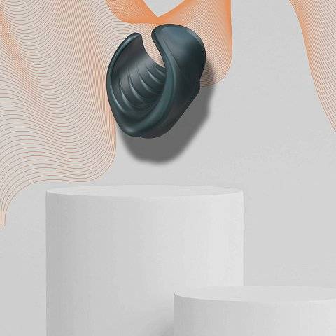 Серый сквозной мастурбатор с вибрацией Manwan Starter