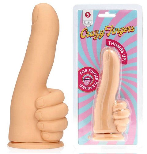 Телесный фаллоимитатор в форме пальца Thumbs Up - 17,2 см.