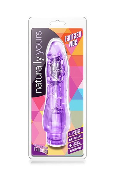 Фиолетовый вибратор-реалистик Fantasy Vibe - 22,8 см.