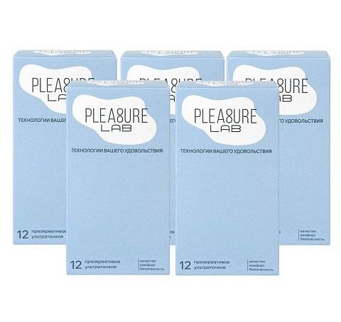 Набор из 5 упаковок ультратонких презервативов Pleasure Lab (по 12 шт.)