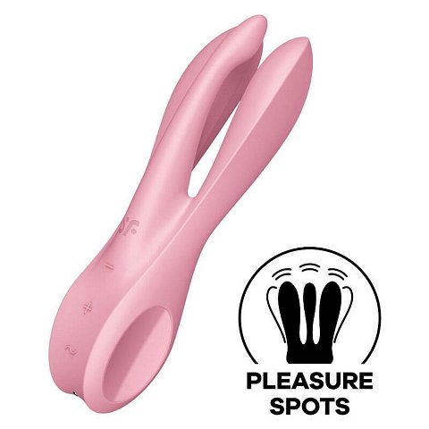Розовый вибратор Threesome 1 с пальчиками