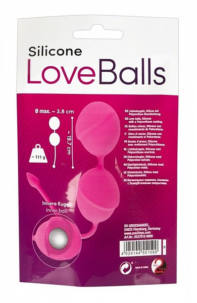 Розовые вагинальные шарики Silicone Love Balls