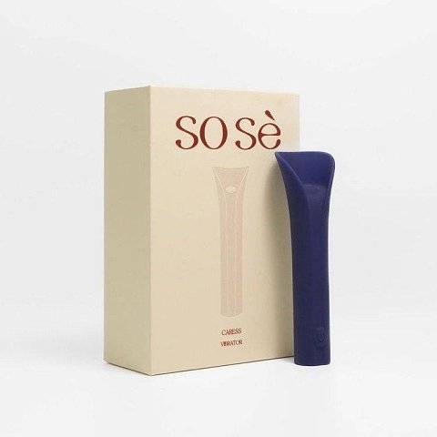 Синий мини-вибромассажёр Caress