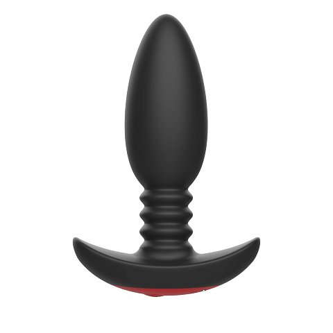 Черная анальная вибропробка Anal Vibrator с пультом ДУ - 13,5 см.