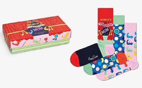 Подарочный набор из 3 пар носков унисекс Happy socks 3-Pack Mother´s Day Socks Gift Set