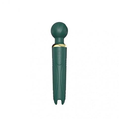 Зеленый двусторонний вибратор-wand Secwell - 22 см.