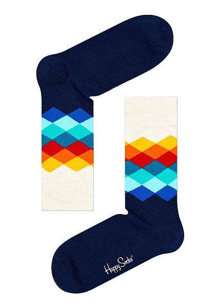 Носки унисекс Faded Diamond Sock с геометрическим рисунком под резинкой