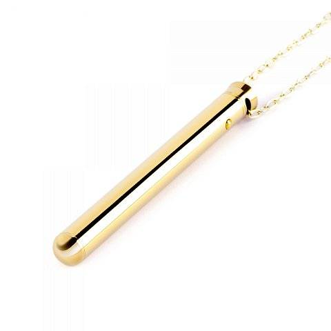 Золотистый вибромассажер-кулон Necklace Vibe