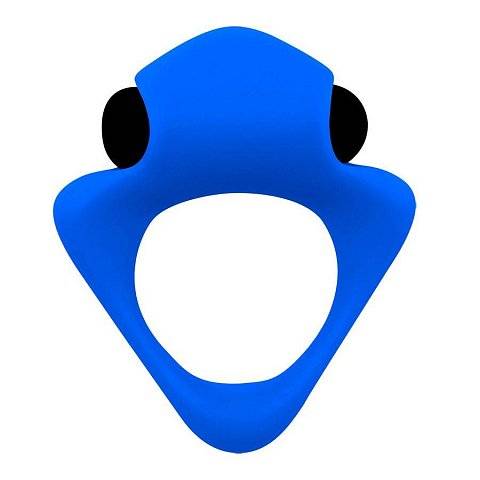 Синее эрекционное кольцо Wooomy Tribeс с вибрацией