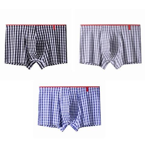 Набор из 3 мужских трусов-боксеров в клетку