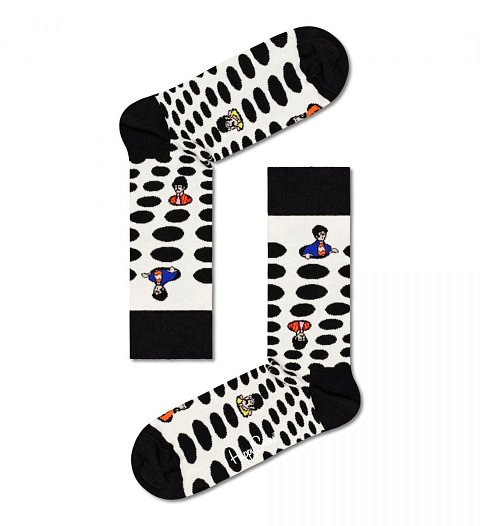 Бело-черные носки унисекс Beatles Sock