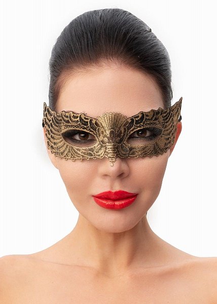 Пикантная золотистая женская карнавальная маска