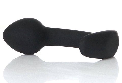 Черная анальная втулка Curved - 7,5 см.